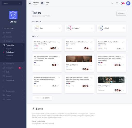 Tasks Board - Luma Bootstrap