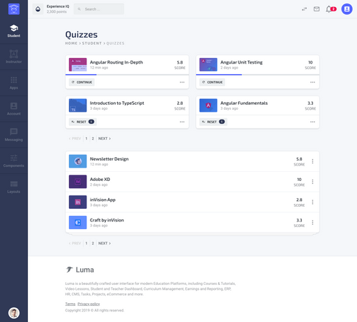 My Quizzes - Luma Bootstrap