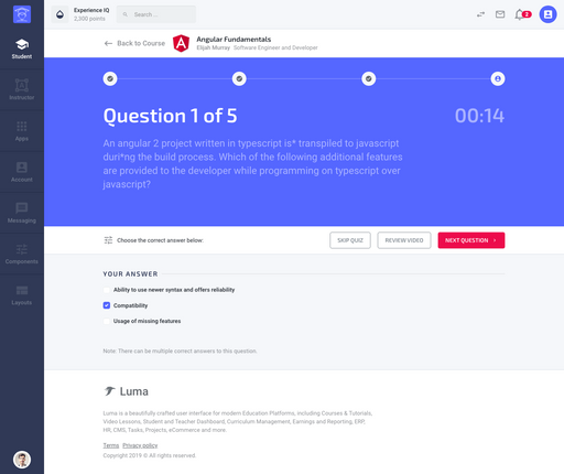 Take Quiz - Luma Bootstrap