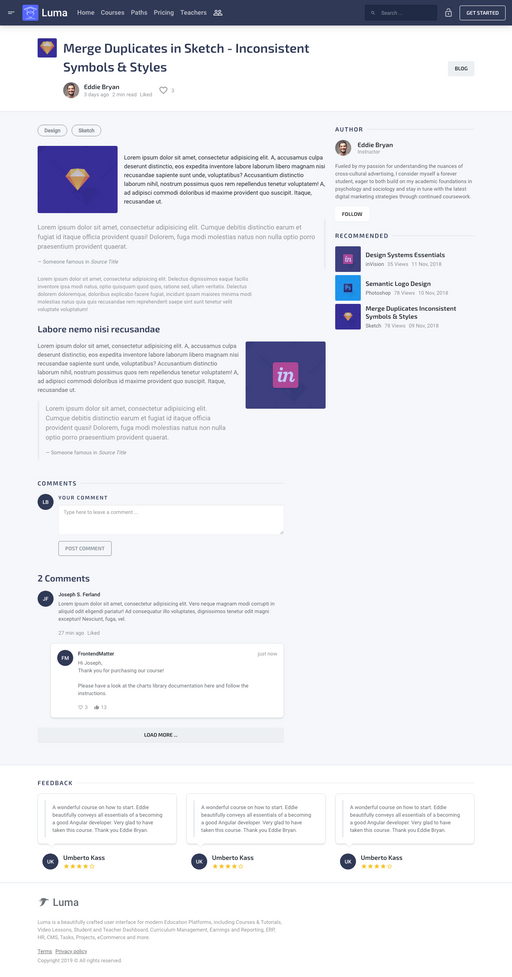 Blog Post - Luma Bootstrap