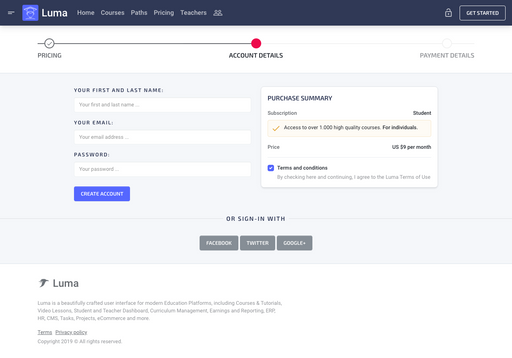 Signup - Luma Bootstrap