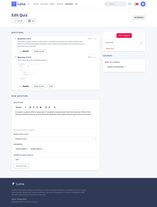 Edit Quiz 2 - Luma Bootstrap