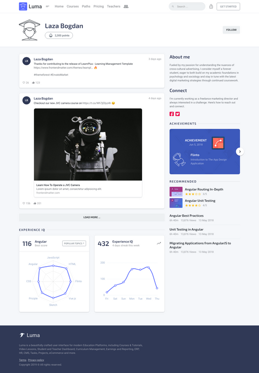 Student Profile 2 - Luma Bootstrap