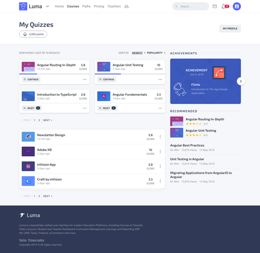 My Quizzes 2 - Luma Bootstrap