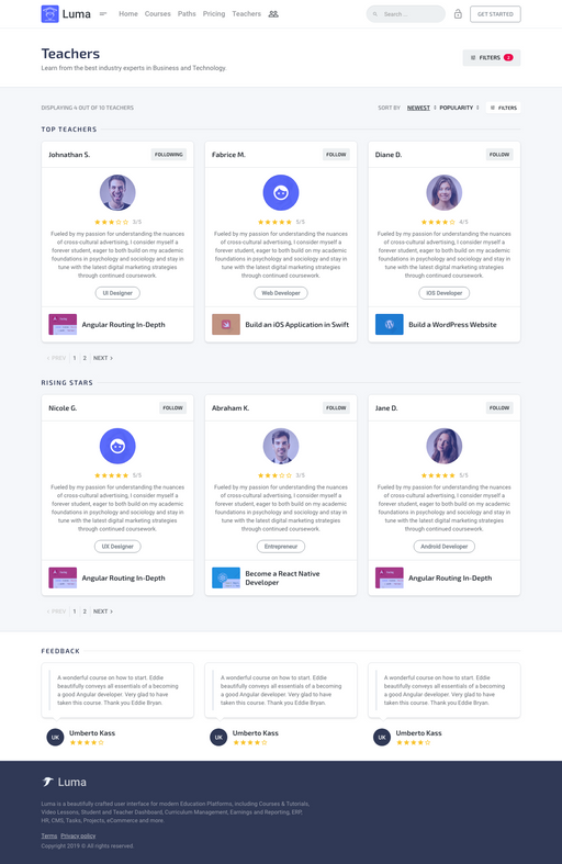 Browse Teachers - Luma Bootstrap