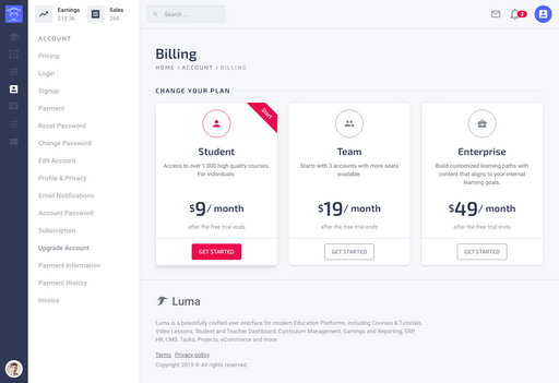 Upgrade Account - Luma Bootstrap