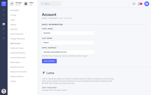 Edit Account - Luma Bootstrap